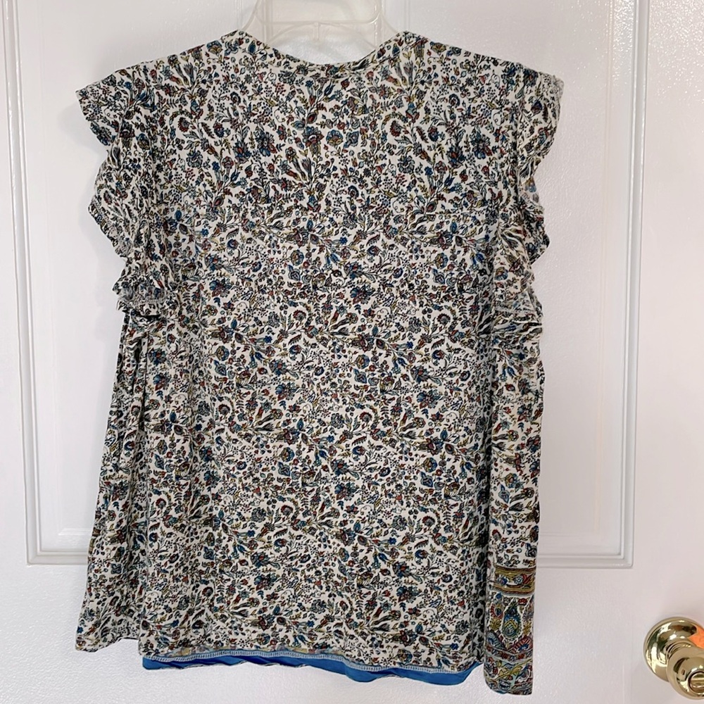 Rachel Zoe multicolored sleeveless Button Front Top, Size L - Picture 7 of 9